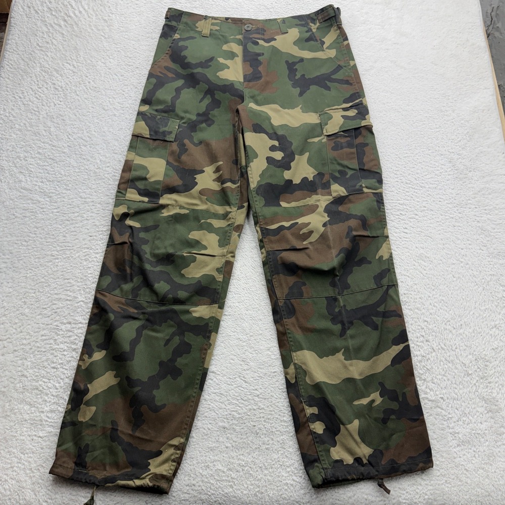 VTG Winchester Mens Woodland‎ Camo Cargo Pants Size 34 Green Brown Tactical